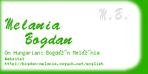 melania bogdan business card